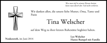 Anzeige von Tina Welscher von MGO