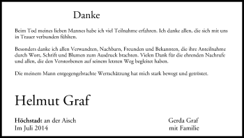 Anzeige von Helmut Graf von MGO