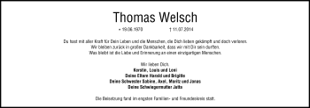 Anzeige von Thomas Welsch von MGO