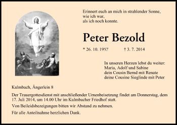 Anzeige von Peter Bezold von MGO