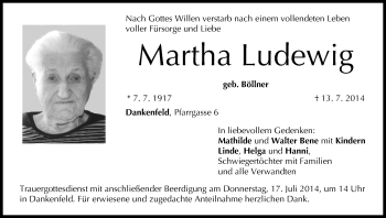 Anzeige von Martha Ludewig von MGO