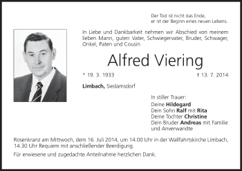 Anzeige von Alfred Viering von MGO