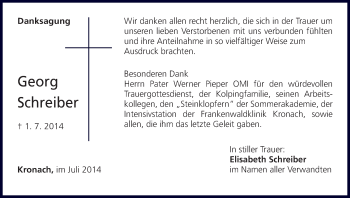 Anzeige von Georg Schreiber von MGO