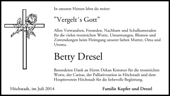 Anzeige von Betty Dresel von MGO