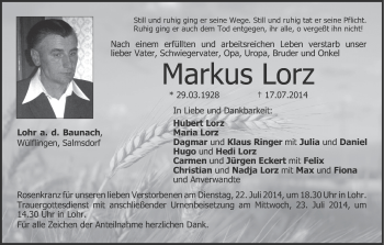 Anzeige von Markus Lorz von MGO