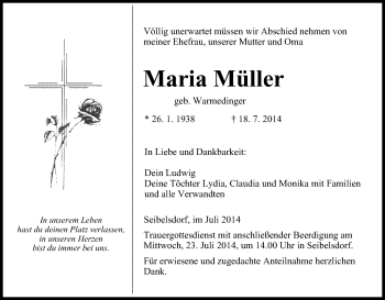 Anzeige von Maria Müller von MGO