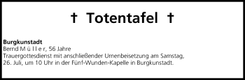 Anzeige von Totentafel vom 24.07.2014 von MGO