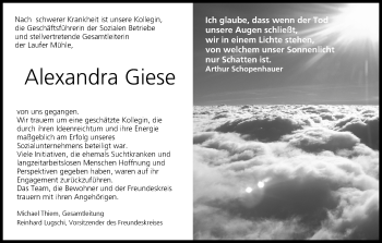 Anzeige von Alexandra Giese von MGO