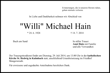 Anzeige von Michael Hain von MGO