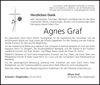 Anzeige von Agnes Graf von MGO