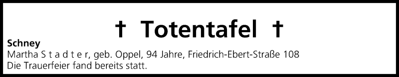  Traueranzeige für Totentafel vom 26.07.2014 vom 26.07.2014 aus MGO