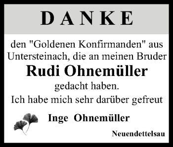 Anzeige von Rudi Ohnemüller von MGO
