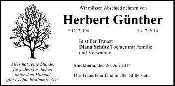 Anzeige von Herbert Günther von MGO