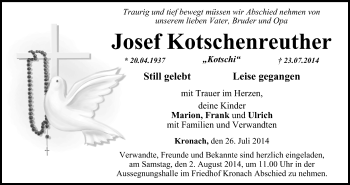 Anzeige von Josef Kotschenreuther von MGO
