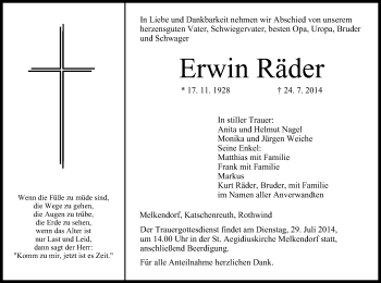 Anzeige von Erwin Räder von MGO