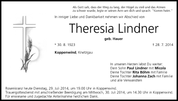Anzeige von Theresia Lindner von MGO