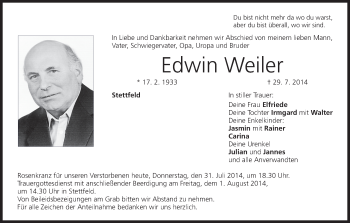 Anzeige von Edwin Weiler von MGO