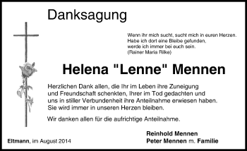 Anzeige von Helena Mennen von MGO