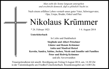 Anzeige von Nikolaus Krümmer von MGO
