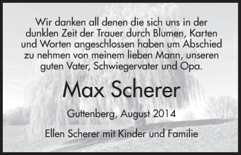 Anzeige von Max Scherer von MGO