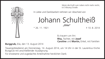 Anzeige von Johann Schultheiß von MGO