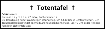 Anzeige von Totentafel vom 14.08.2014 von MGO
