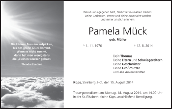 Anzeige von Pamela Mück von MGO