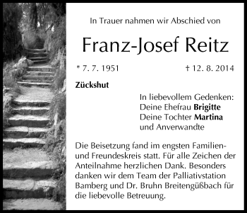 Anzeige von Franz-Josef Reitz von MGO