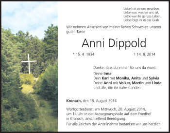 Anzeige von Anni Dippold von MGO