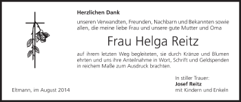Anzeige von Helga Reitz von MGO
