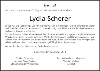 Anzeige von Lydia Scherer von MGO