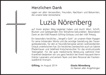 Anzeige von Luzia Nörenberg von MGO