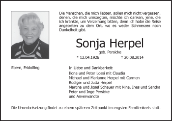 Anzeige von Sonja Herpel von MGO