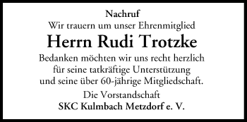 Anzeige von Rudi Trotzke von MGO