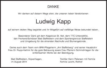 Anzeige von Ludwig Kapp von MGO