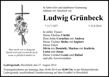 Anzeige von Ludwig Grünbeck von MGO