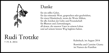 Anzeige von Rudi Trotzke von MGO