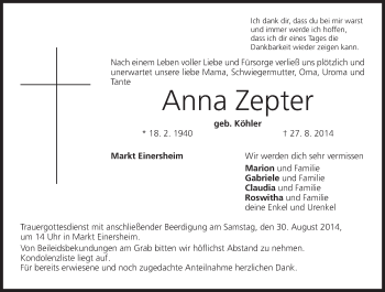 Anzeige von Anna Zepter von MGO