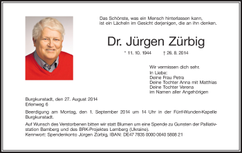Anzeige von Jürgen Zürbig von MGO