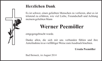 Anzeige von Werner Peemöller von MGO