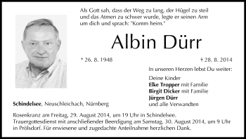 Anzeige von Albin Dürr von MGO