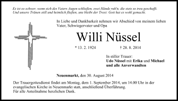 Anzeige von Willi Nüssel von MGO