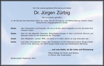 Anzeige von Jürgen Zürbig von MGO