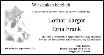 Anzeige von Lothar Karger von MGO