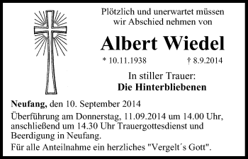 Anzeige von Albert Wiedel von MGO