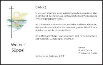 Anzeige von Werner Süppel von MGO