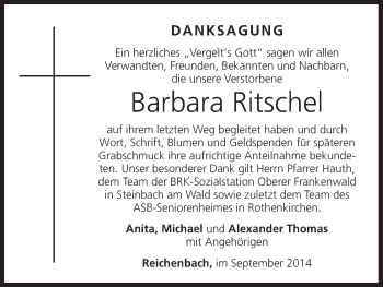 Anzeige von Barbara Ritschel von MGO