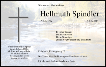 Anzeige von Hellmuth Spindler von MGO