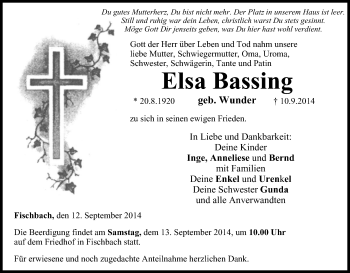 Anzeige von Elsa Bassing von MGO