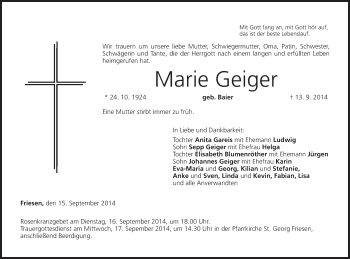 Anzeige von Marie Geiger von MGO